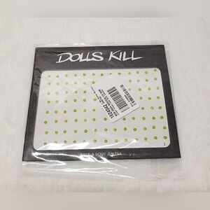 New Y2K Dolls Kill Neon Green Face and Body Jewels
